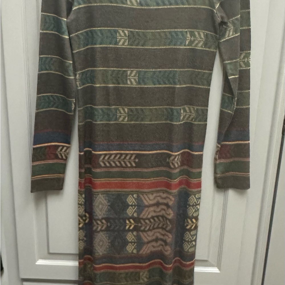 Peruvian Connection Multicolor Patterned Crewneck… - image 2